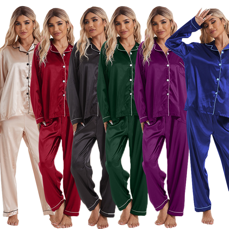 Kişilər və qadınlar üçün özelleştirilebilir Satin pijama dəstləri
