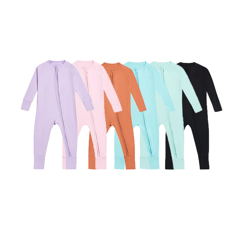 Bamboo Baby Pijama Pijama Zipper Footie Pijama Romper