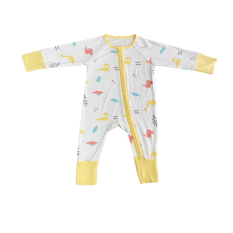 Bamboo Baby Rompers Fermuar Footie Pijama Convertible Romper